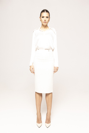 Bouclé pencil skirt
