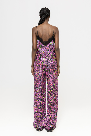 Printed satin pants
