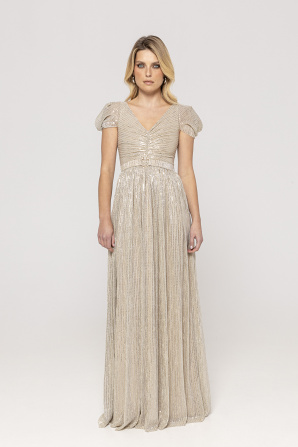 Embelished tulle maxi dress