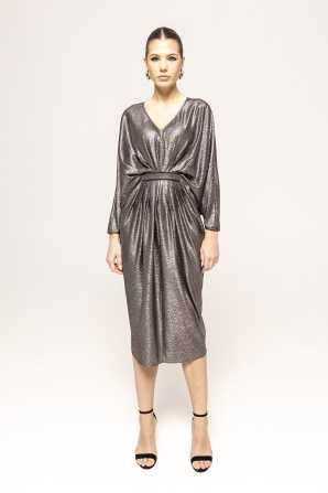 Metallic effect midi dress