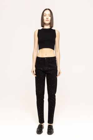 Crystal-embellished skinny jeans