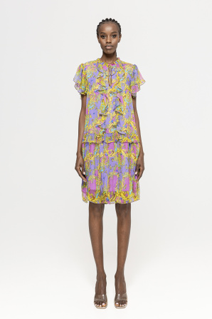 Printed silk midi dress