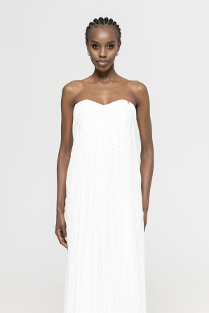 Corset-style chiffon dress