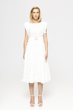 Embroidered cotton midi dress