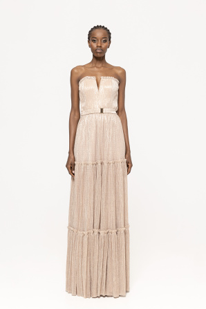 Sequinned tulle maxi dress