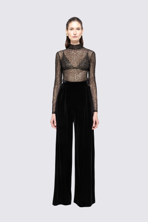 Flocked tulle top