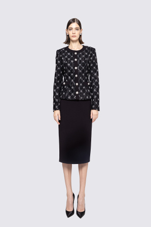 Embroidered jacquard jacket