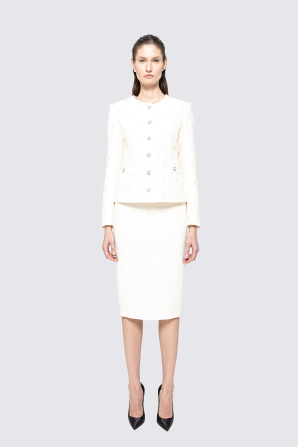 High-waisted pencil skirt