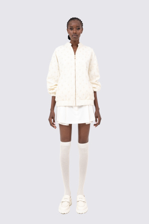 Embroidered jacquard oversized jacket