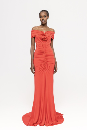 Floral-detail maxi dress