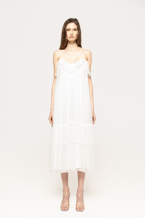 Open-back silk dress