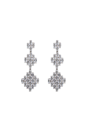 Zircon-embellished earrings