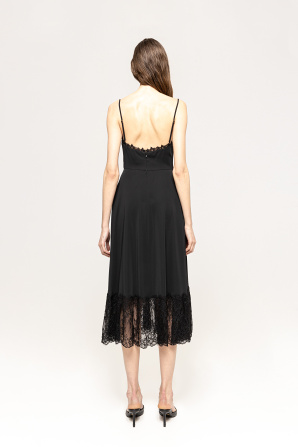 Lace insert midi dress