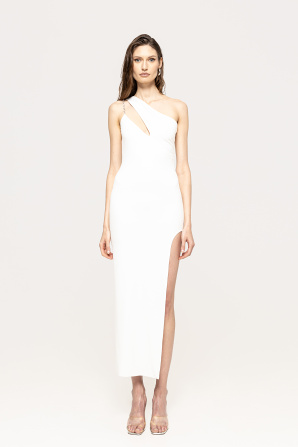 Asymmetrical-design maxi dress
