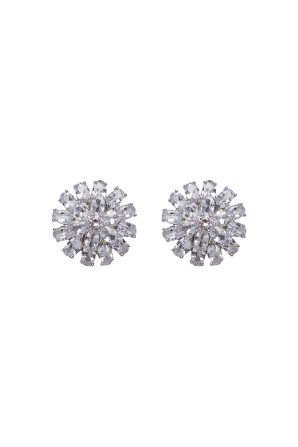 Zircon-embellished stud earrings