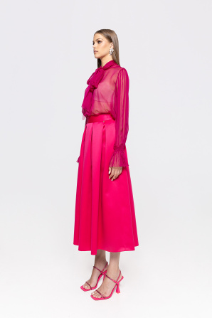 Scarf-detail silk top