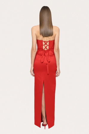 High-waisted taffeta skirt