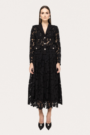 High-waisted lace skirt