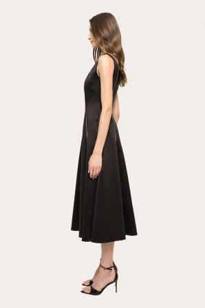 Crystal-embellished taffeta midi dress