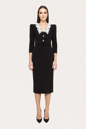 Belted midi dress