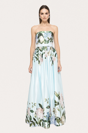 Taffeta corset maxi dress