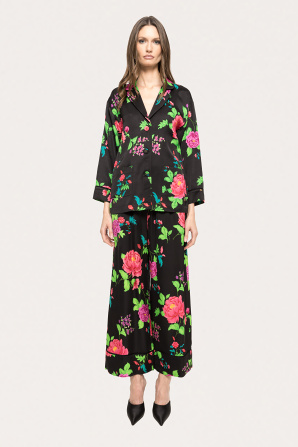 Floral-print culottes pants