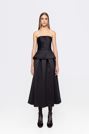 Sleeveless taffeta corset top