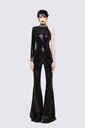 Sequined flare jumpsuit