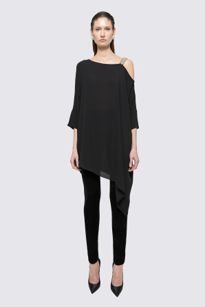 Asymmetrical chiffon top