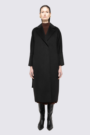 Belted viscose coat
