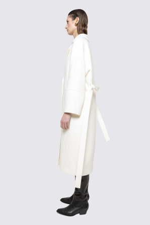 Belted viscose coat