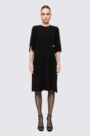 Crystal-detail midi dress