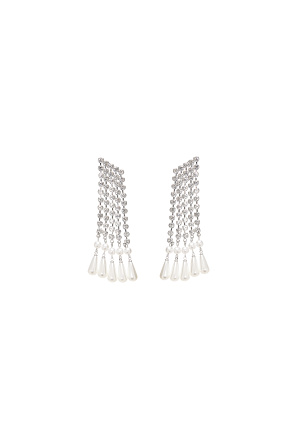 Crystal embellished fringed earrings