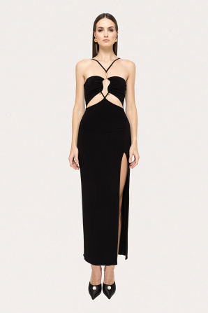 Cut-out jersey midi dress