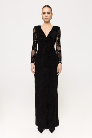 Glittered tulle maxi dress