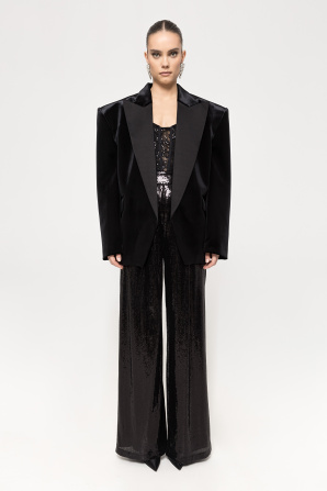Oversized velvet blazer