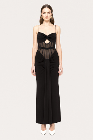 Waist-corset maxi dress