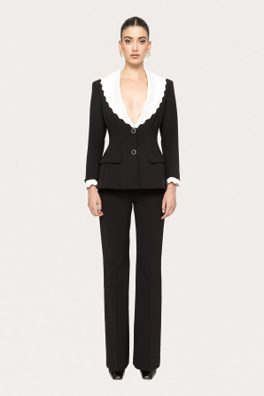 High-rise straight pants