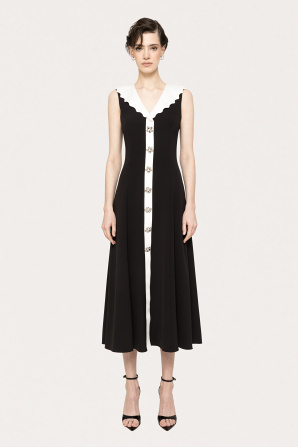 V-neck midi dress