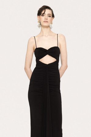 Cut-out jersey maxi dress