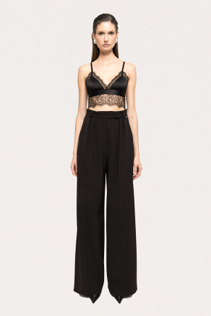 High waist tapered tailored pants