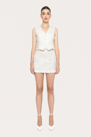 Embellished jacquard skirt