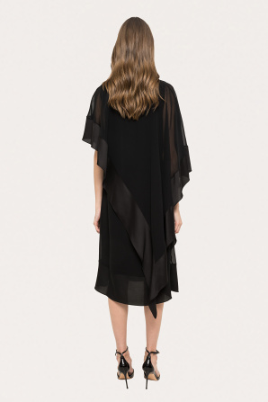 Crystal-detail chiffon midi dress