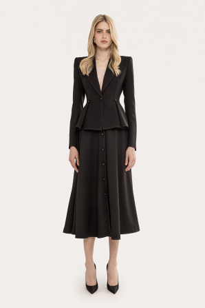 Button-detail midi skirt