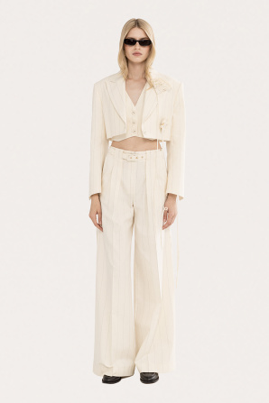 Belted cotton pants