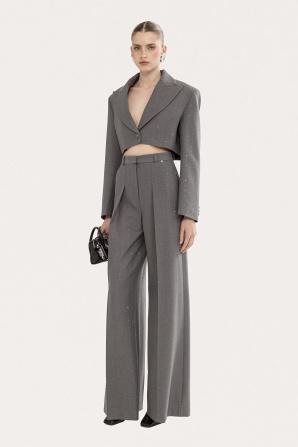Sequin-detail cropped blazer