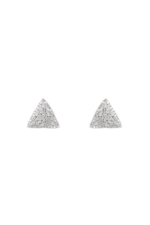 Crystal-embellished triangle earrings