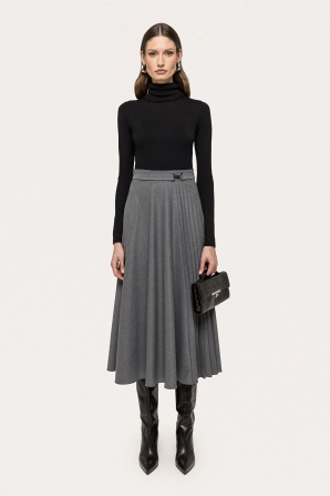 Pleat-detailing midi skirt