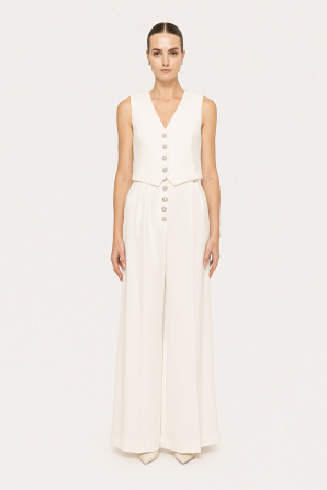 Crystal-detail sleeveless vest