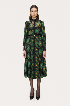 Printed chiffon midi dress